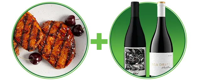cherry chipotle pork chops and pinot noir wines