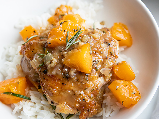 Apricot Chicken on rice