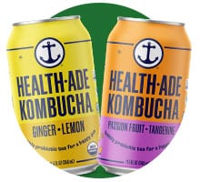 Health-Ade ginger lemon and passion fruit flavors