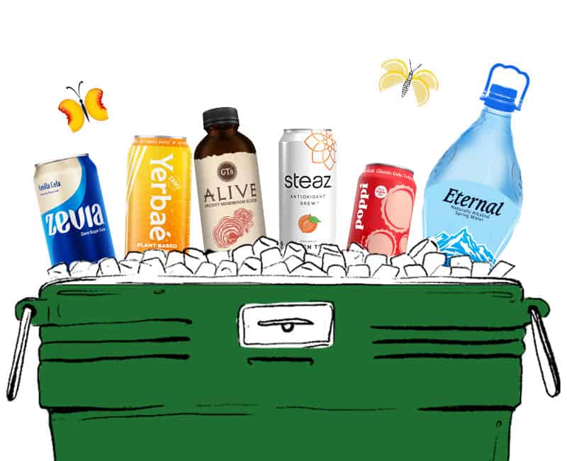 cooler filled with ice and drinks