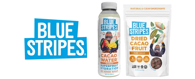 Blue Stripes logo next to product variety