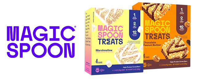 magic Spoon logo next to product variety