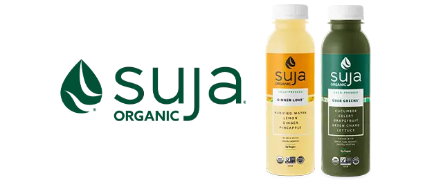 Suja Organics logo next to product variety