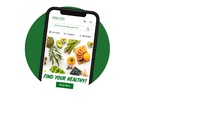 phone with sprouts app on screen