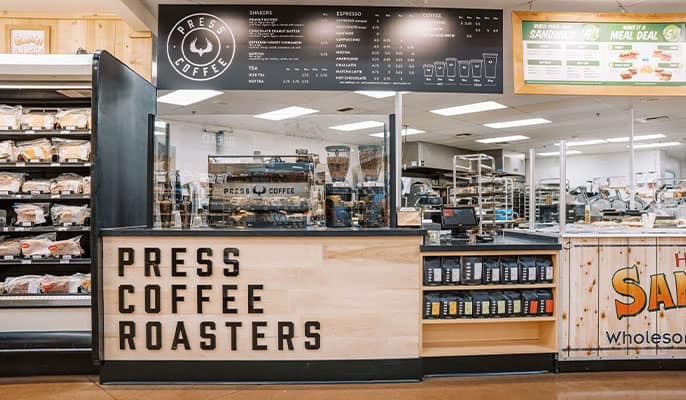 Press Coffee Roasters Kiosk in Sprouts Store